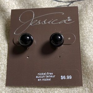 NWT Jessica black nickel-free stud earrings